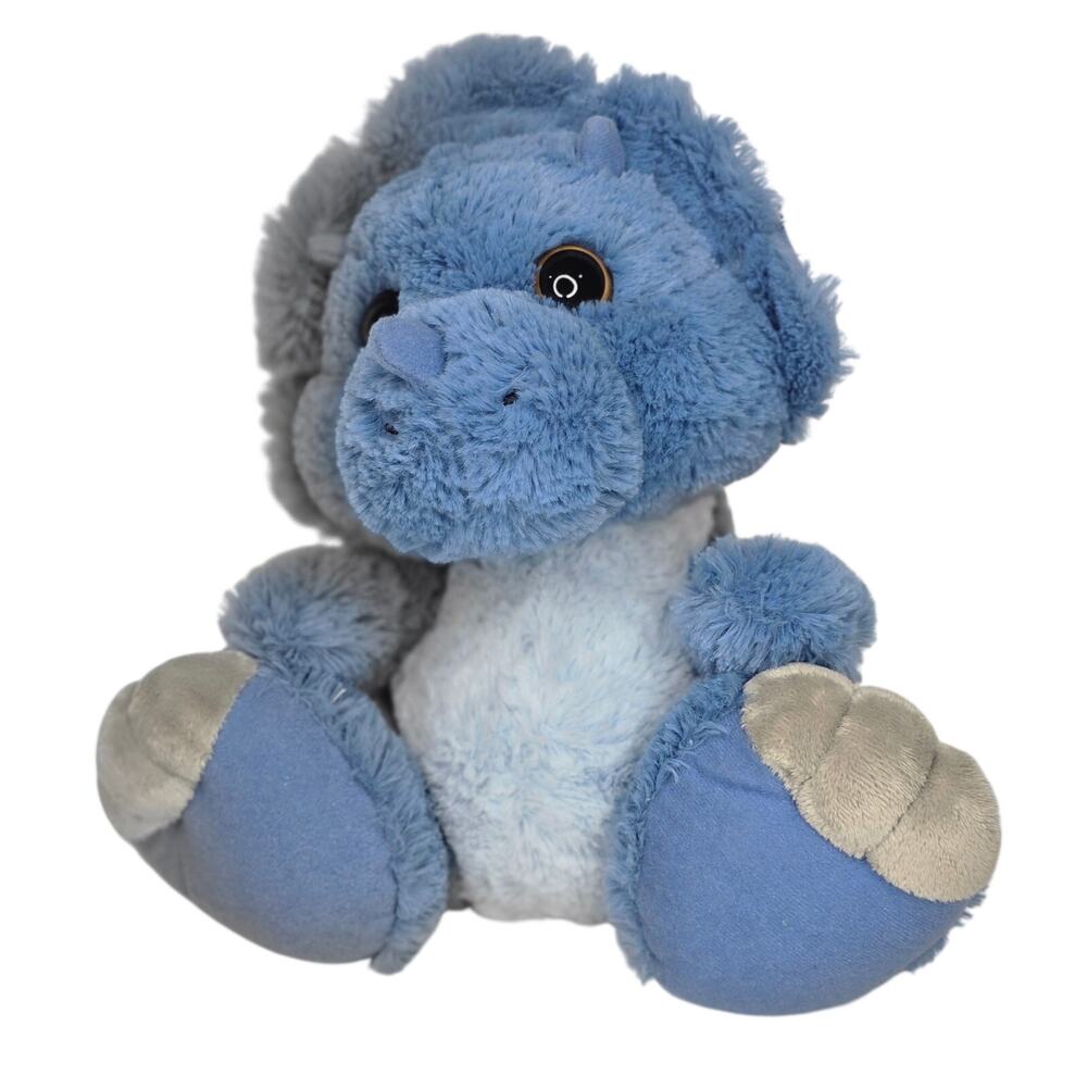 Aurora World Taddle Toes Soft Blue Dino Triceratops Plush Dinosaur Cute Toy